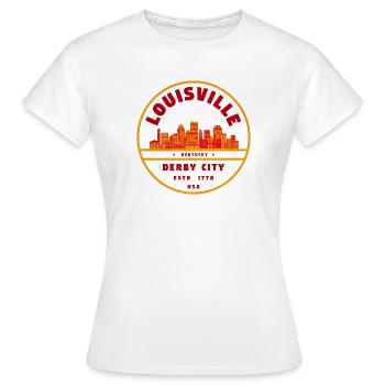 Louisville Derby City Skyline - Frauen T-Shirt - Weiß - Vorne - AI Model Female 172 dark (172cm)