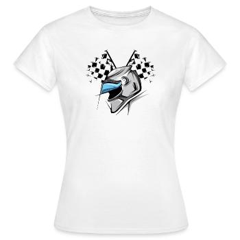 formula Zielflagge Helm Illustration racing Grafik - Frauen T-Shirt - Weiß - Vorne - AI Model Female 172 dark (172cm)