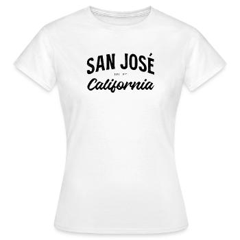 San José Kalifornien USA Gründungsjahr Design - Frauen T-Shirt - Weiß - Vorne - AI Model Female 172 dark (172cm)
