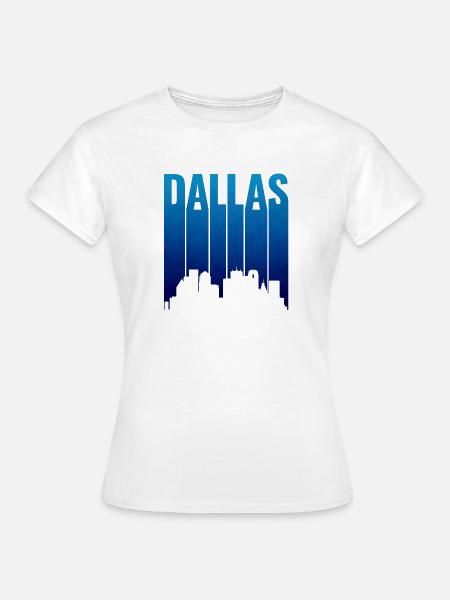 Dallas Skyline Gradient Silhouette - Frauen T-Shirt - Weiß