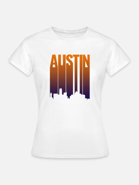 Austin Skyline Gradient - Frauen T-Shirt - Weiß