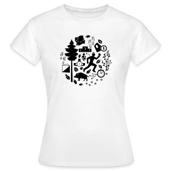Course d’orientation [4] [Course d’orientation] [V] - T-shirt Femme - blanc - Devant - AI Model Female 172 dark (172cm)