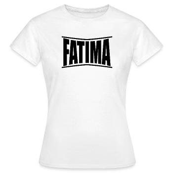 T-Shirt Fatima T-Shirt Geschenkidee - Frauen T-Shirt - Weiß - Vorne - AI Model Female 172 dark (172cm)