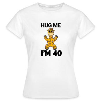 40 ans - 40 ans - câlin - T-shirt Femme - blanc - Devant - AI Model Female 172 dark (172cm)