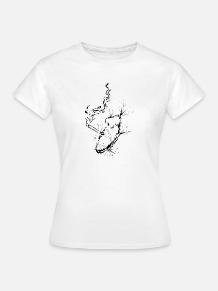 Zigarette Rauchen - Frauen T-Shirt - Weiß