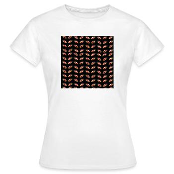 augen Muster, Dämonin, Halloween Outfit, closing - Frauen T-Shirt - Weiß - Vorne - AI Model Female 172 dark (172cm)