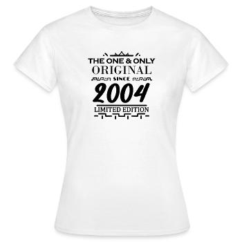 2004 - Jahrgang 2004 - Geburtsjahr 2004 - Original - Frauen T-Shirt - Weiß - Vorne - AI Model Female 172 dark (172cm)