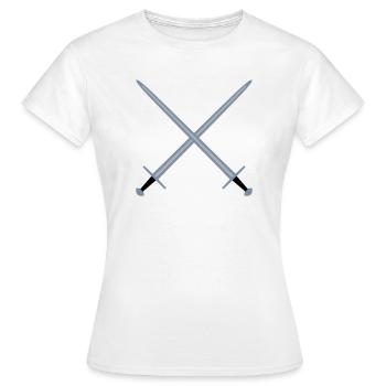 Gekreuzte Schwerter. - Frauen T-Shirt - Weiß - Vorne - AI Model Female 172 dark (172cm)