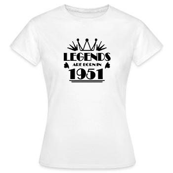 1951 - Born 1951 - Women's T-Shirt - white - Front - AI Model Female 172 dark (172cm)