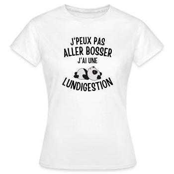 fatigué, pas du matin, pas du lundi - T-shirt Femme - blanc - Devant - AI Model Female 172 dark (172cm)