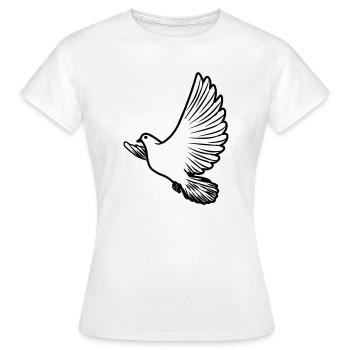 Colombe de la paix transparente - T-shirt Femme - blanc - Devant - AI Model Female 172 dark (172cm)