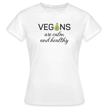 Les végétaliens sont calmes et en bonne santé - T-shirt Femme - blanc - Devant - AI Model Female 172 dark (172cm)