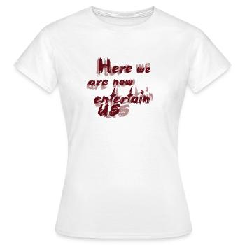 Nous y sommes maintenant - T-shirt Femme - blanc - Devant - AI Model Female 172 dark (172cm)