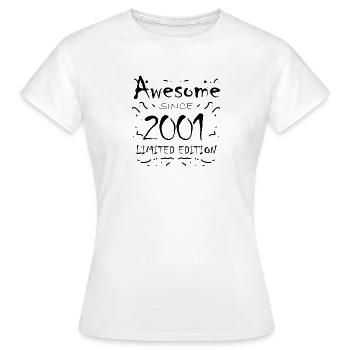 2001 - Jahrgang 2001 - Fantastisch seit 2001 - Frauen T-Shirt - Weiß - Vorne - AI Model Female 172 dark (172cm)