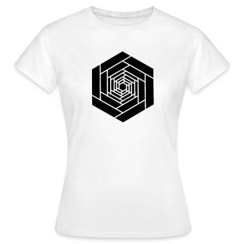 Hexagone infini noir fleur - T-shirt Femme - blanc - Devant - AI Model Female 172 dark (172cm)