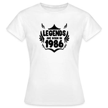 1986 - Born 1986 - Women's T-Shirt - white - Front - AI Model Female 172 dark (172cm)