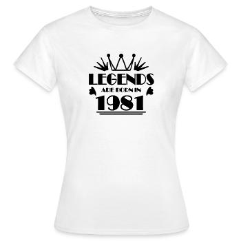 1981 - Jahrgang 1981 - Frauen T-Shirt - Weiß - Vorne - AI Model Female 172 dark (172cm)