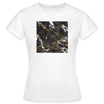 Marmor Schwarz Gold Marmorimitat - Frauen T-Shirt - Weiß - Vorne - AI Model Female 172 dark (172cm)