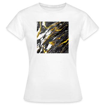 Marmor Optik Schwarz Gold - Frauen T-Shirt - Weiß - Vorne - AI Model Female 172 dark (172cm)
