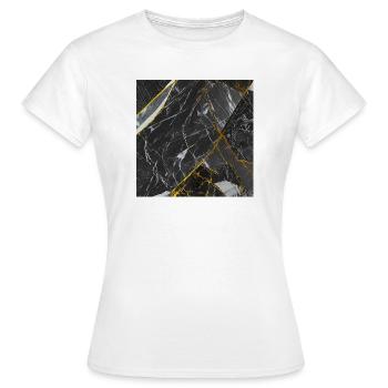 Marmor Schwarz Gold Textur - Frauen T-Shirt - Weiß - Vorne - AI Model Female 172 dark (172cm)