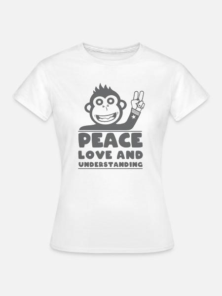 Frieden, Liebe und Verständnis - Frauen T-Shirt - Weiß