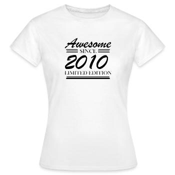 2010 - Né 2010 - Année de naissance 2010 - T-shirt Femme - blanc - Devant - AI Model Female 172 dark (172cm)
