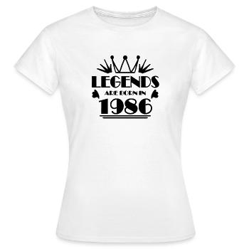 1986 - Born 1986 - Women's T-Shirt - white - Front - AI Model Female 172 dark (172cm)