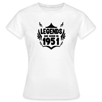 1951 - Born 1951 - Year of birth 1951 - Women's T-Shirt - white - Front - AI Model Female 172 dark (172cm)