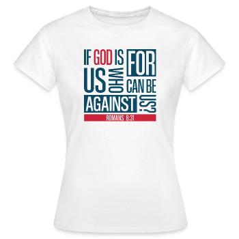God for us - Women's T-Shirt - white - Front - AI Model Female 172 dark (172cm)