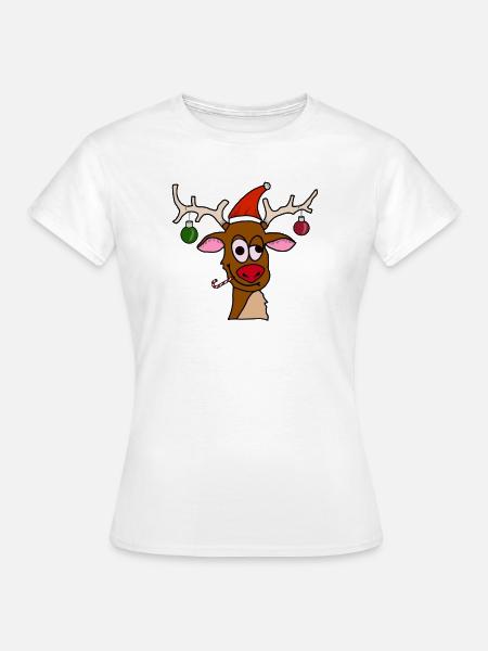 Drunk Reindeer - Frauen T-Shirt - Weiß
