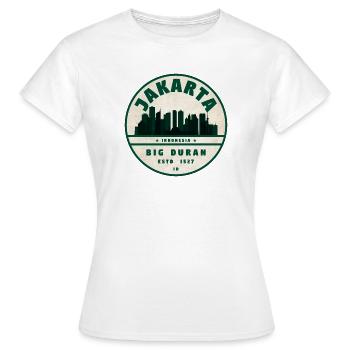 Insigne vintage de la ligne de la ligne de Jakarta - T-shirt Femme - blanc - Devant - AI Model Female 172 dark (172cm)