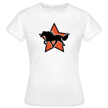 Hengst Galopp Islandpferde Cool Pferdenarr - Frauen T-Shirt - Weiß - Vorne - AI Model Female 172 dark (172cm)