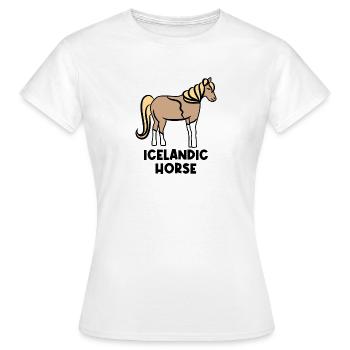 Islandpferde Pferdenarr Haflinger Ross Spruch - Frauen T-Shirt - Weiß - Vorne - AI Model Female 172 dark (172cm)
