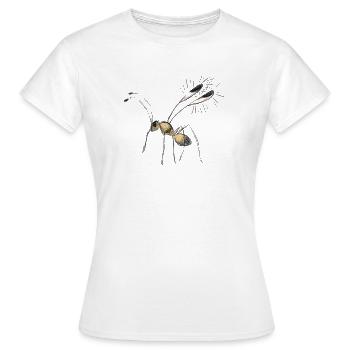 Dessin de minuscule mouche - T-shirt Femme - blanc - Devant - AI Model Female 172 dark (172cm)