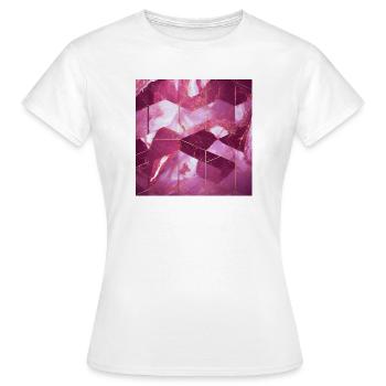 Rosarot Gold Marmor Textur Geometrisch - Frauen T-Shirt - Weiß - Vorne - AI Model Female 172 dark (172cm)