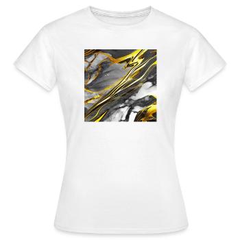 Marmor Schwarz Gold Textur - Frauen T-Shirt - Weiß - Vorne - AI Model Female 172 dark (172cm)