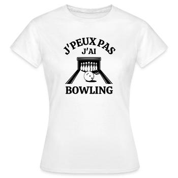 bowling, strike, fan de bowling - T-shirt Femme - blanc - Devant - AI Model Female 172 dark (172cm)