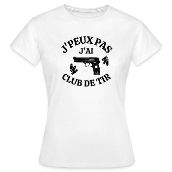 club de tir, se protéger, école de tir - T-shirt Femme - blanc - Devant - AI Model Female 172 dark (172cm)