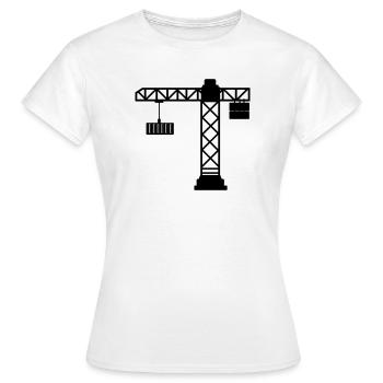 Crane with sea container - Women's T-Shirt - white - Front - AI Model Female 172 dark (172cm)