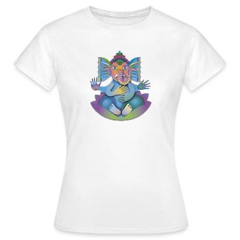 Porte-bonheur Ganesha - T-shirt Femme - blanc - Devant - AI Model Female 172 dark (172cm)