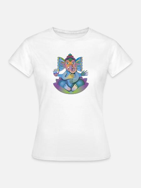 Glücksbringer Ganesha - Frauen T-Shirt - Weiß