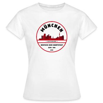 Emblème de la capitale de la bière de Munich - T-shirt Femme - blanc - Devant - AI Model Female 172 dark (172cm)