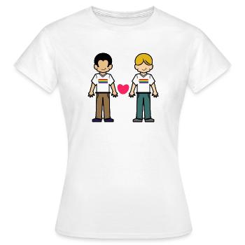 Partenariat homosexuel Cœur LGBT - T-shirt Femme - blanc - Devant - AI Model Female 172 dark (172cm)