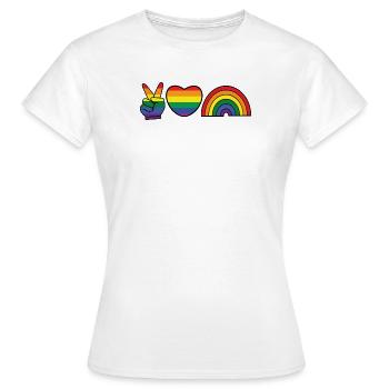 Rainbow Heart Equality Lgbt Homo - T-shirt Femme - blanc - Devant - AI Model Female 172 dark (172cm)