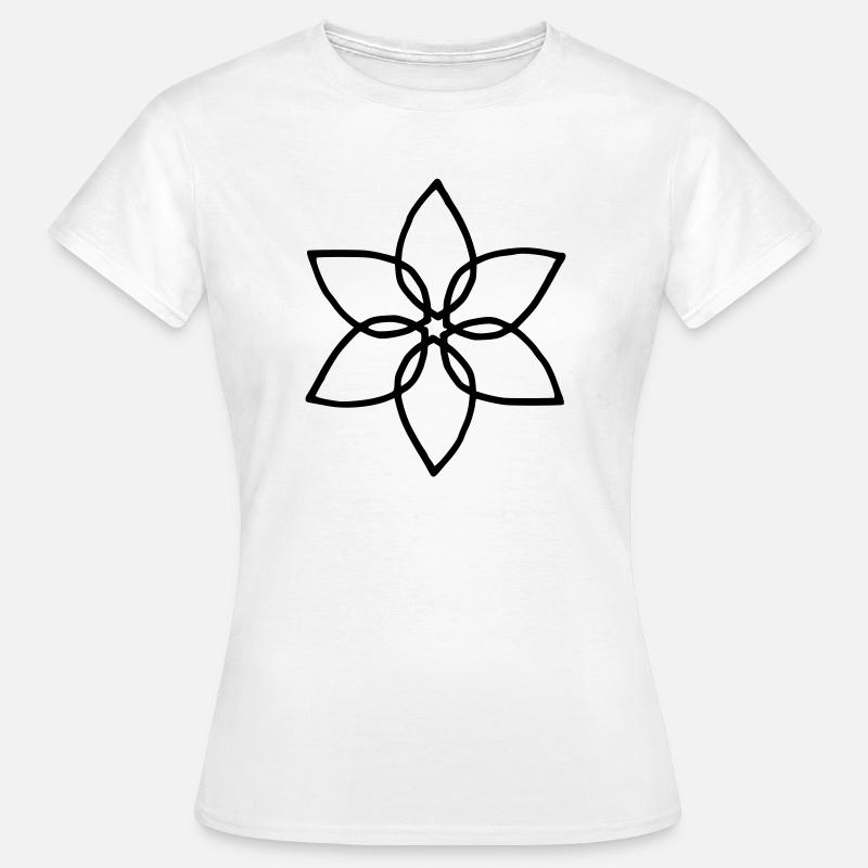 hermosa flor simétrica - Camiseta mujer - blanco