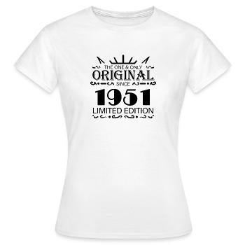 1951 - Year of construction 1951 - Born 1951 - Women's T-Shirt - white - Front - AI Model Female 172 dark (172cm)