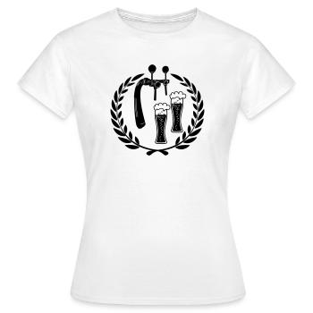 Robinet de bière avec bières en couronne - T-shirt Femme - blanc - Devant - AI Model Female 172 dark (172cm)