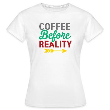 Le café avant la réalité - T-shirt Femme - blanc - Devant - AI Model Female 172 dark (172cm)
