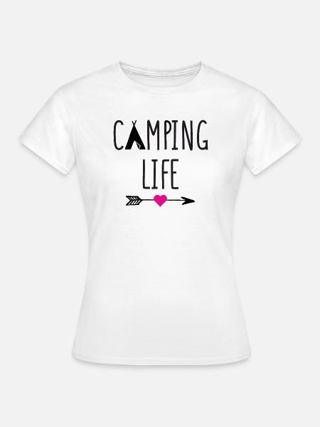 Leben auf dem Campingplatz - Frauen T-Shirt - Weiß