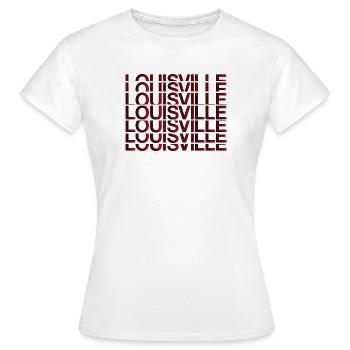 Louisville Grid Neon Schriftbild - Frauen T-Shirt - Weiß - Vorne - AI Model Female 172 dark (172cm)